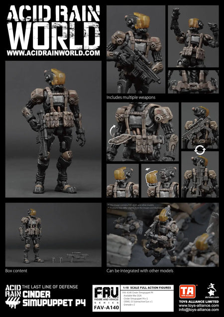 Acid Rain x Toy Alliance FAV-A140 Cinder Simupuppet P4 Action Figure Set