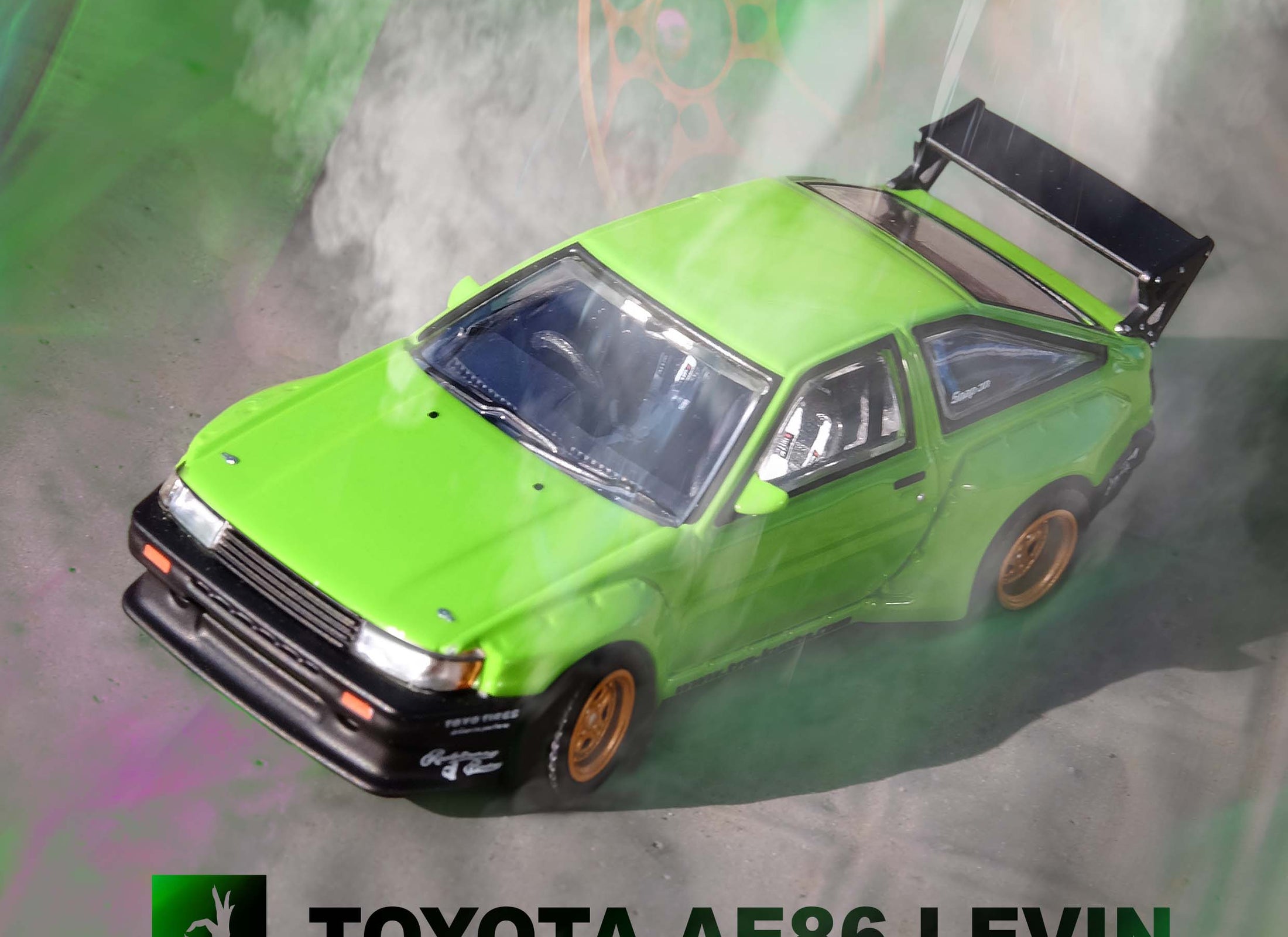 INNO64 1/64 TOYOTA AE86 Levin "PANDEM ROCKET BUNNY" Green Model
