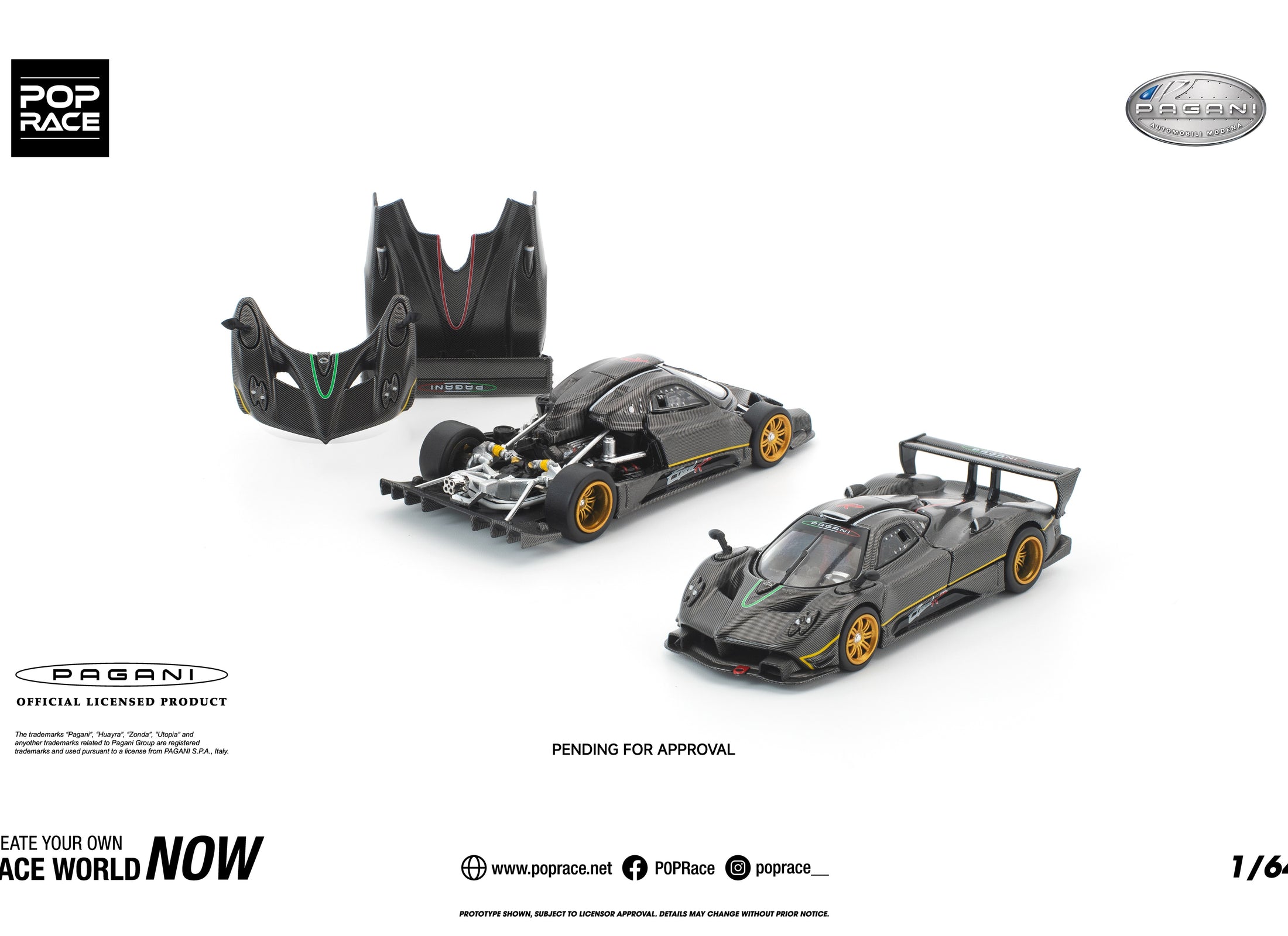 (Pre-order) POPRACE 1/64 PAGANI ZONDA R #PR640125 Diecast Model Car