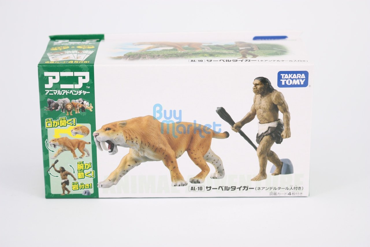 Takara Tomy ANIA Animal AL-10 Saber Tiger with primitive man Action Figure Toy