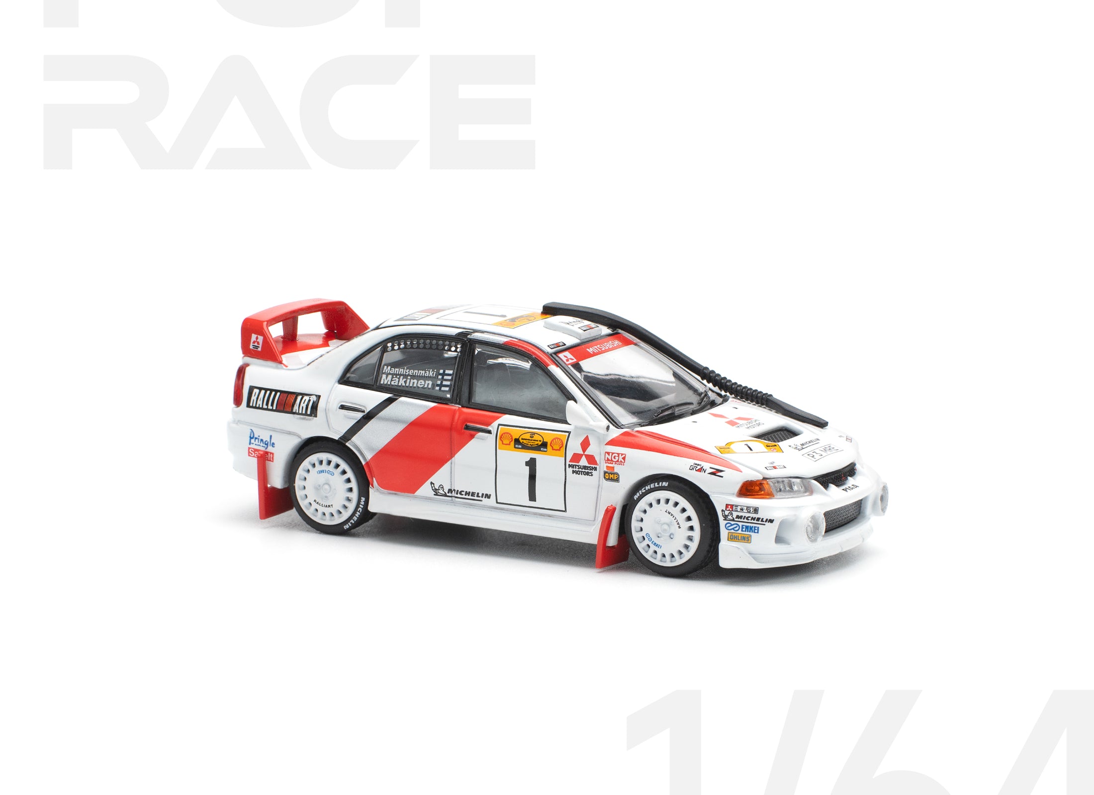 POP RACE 1/64 Mitsubishi lancer evolution iv safari rally kenya 1998