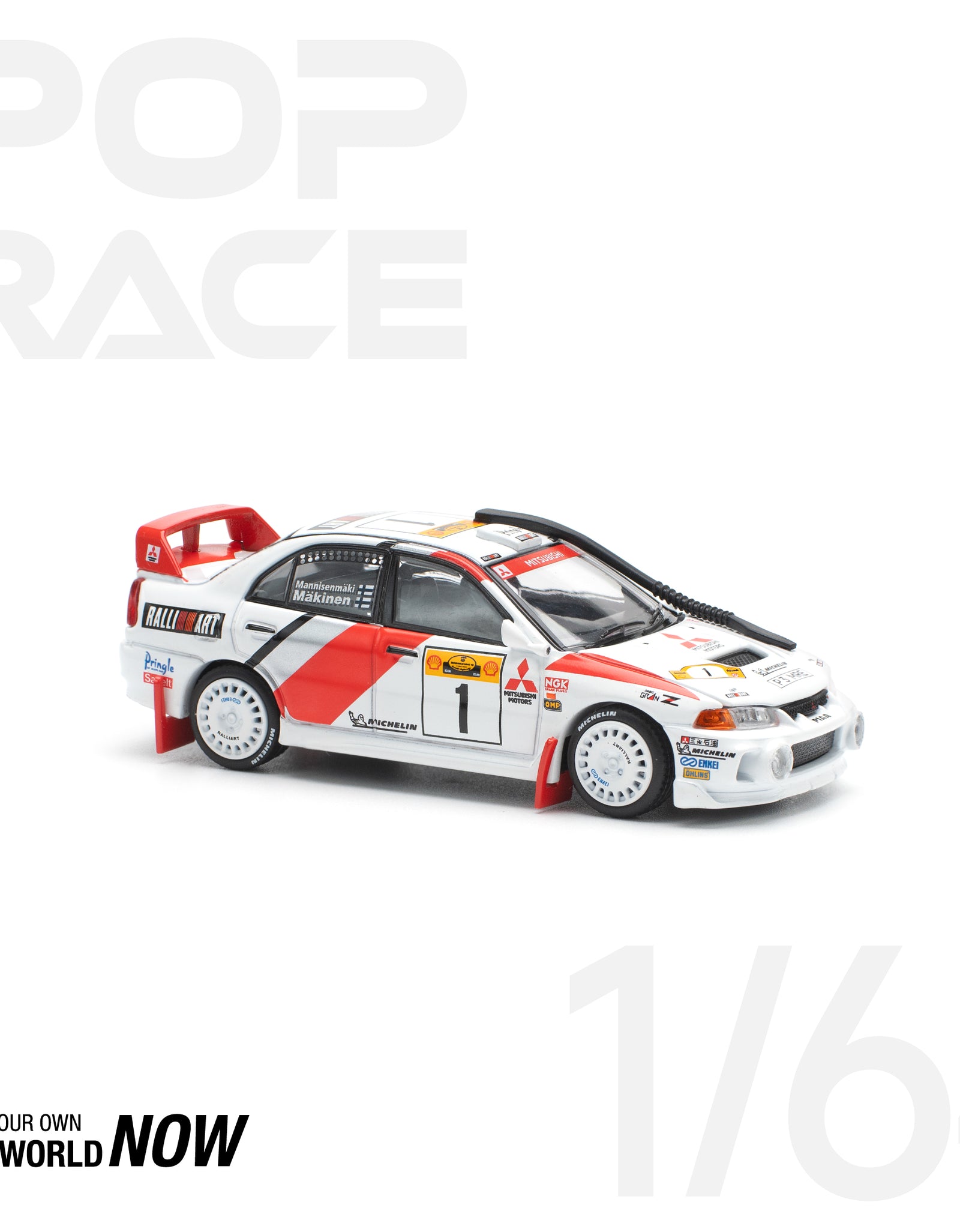 POPRACE 1/64 MITSUBISHI LANCER EVOLUTION IV SAFARI RALLY KENYA 1998
