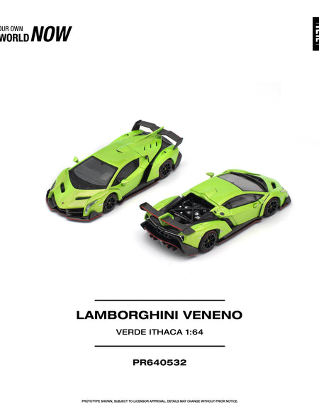 (Pre-order) POP RACE LAMBORGHINI VENENO VERDE ITHACA Diecast Model Car #PR640532