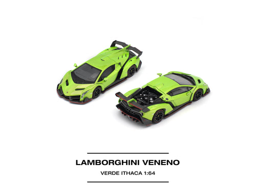 Load image into Gallery viewer, (Pre-order) POP RACE LAMBORGHINI VENENO VERDE ITHACA Diecast Model Car #PR640532
