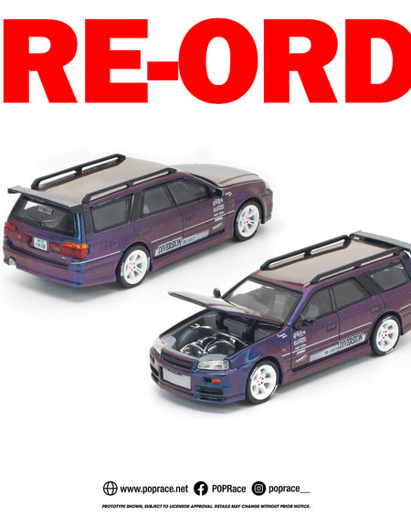 (Pre-order) POPRACE 1/64 NISSAN STAGEA MAGIC PURPLE Diecast Model Car