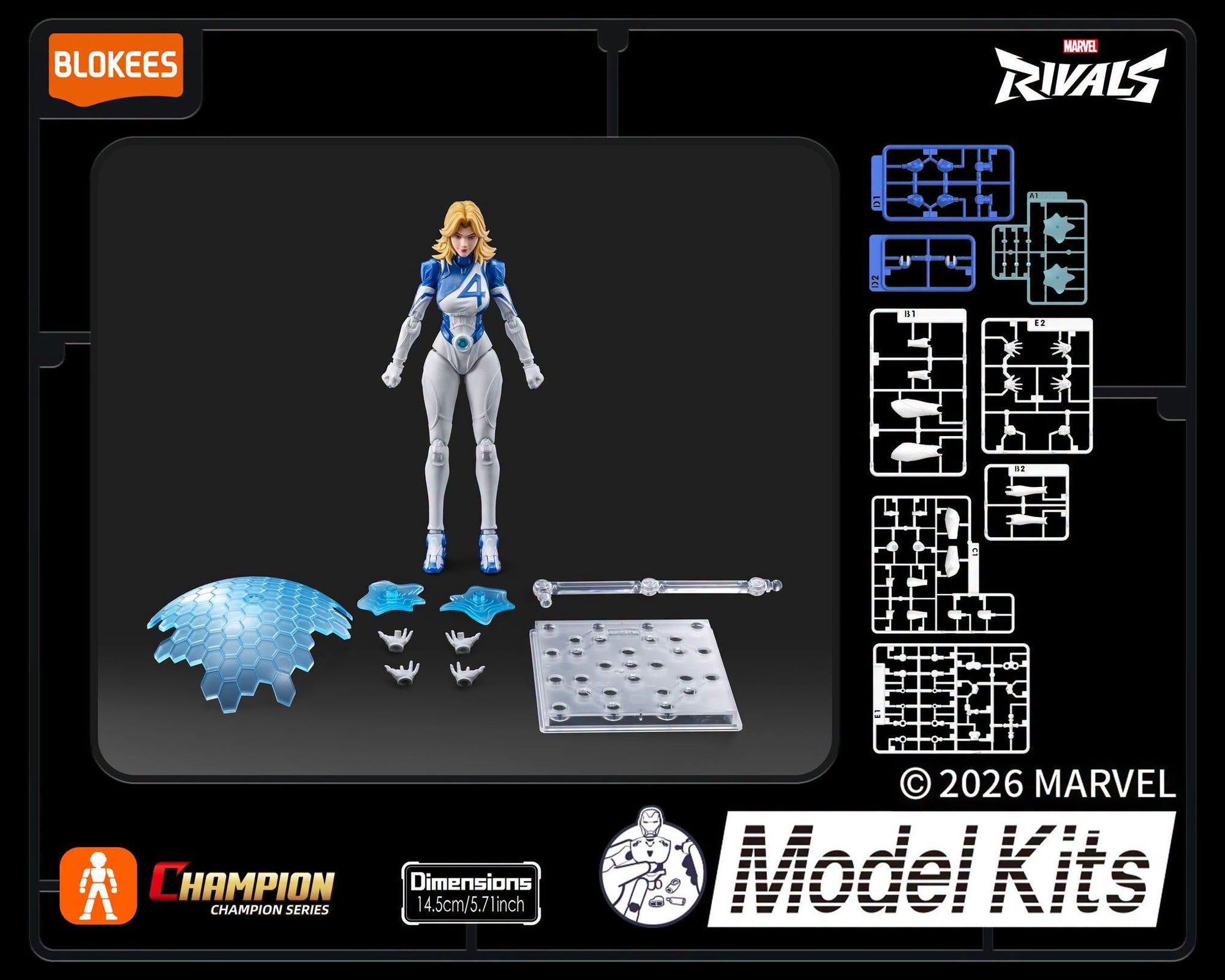 Blokees Marvel Rivals Champion Class Invisible Woman Model Kits Action Figure