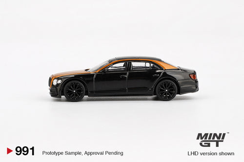 Load image into Gallery viewer, Mini GT #991 Bentley Flying Spur Orange Flame / Onyx Model Car LHD
