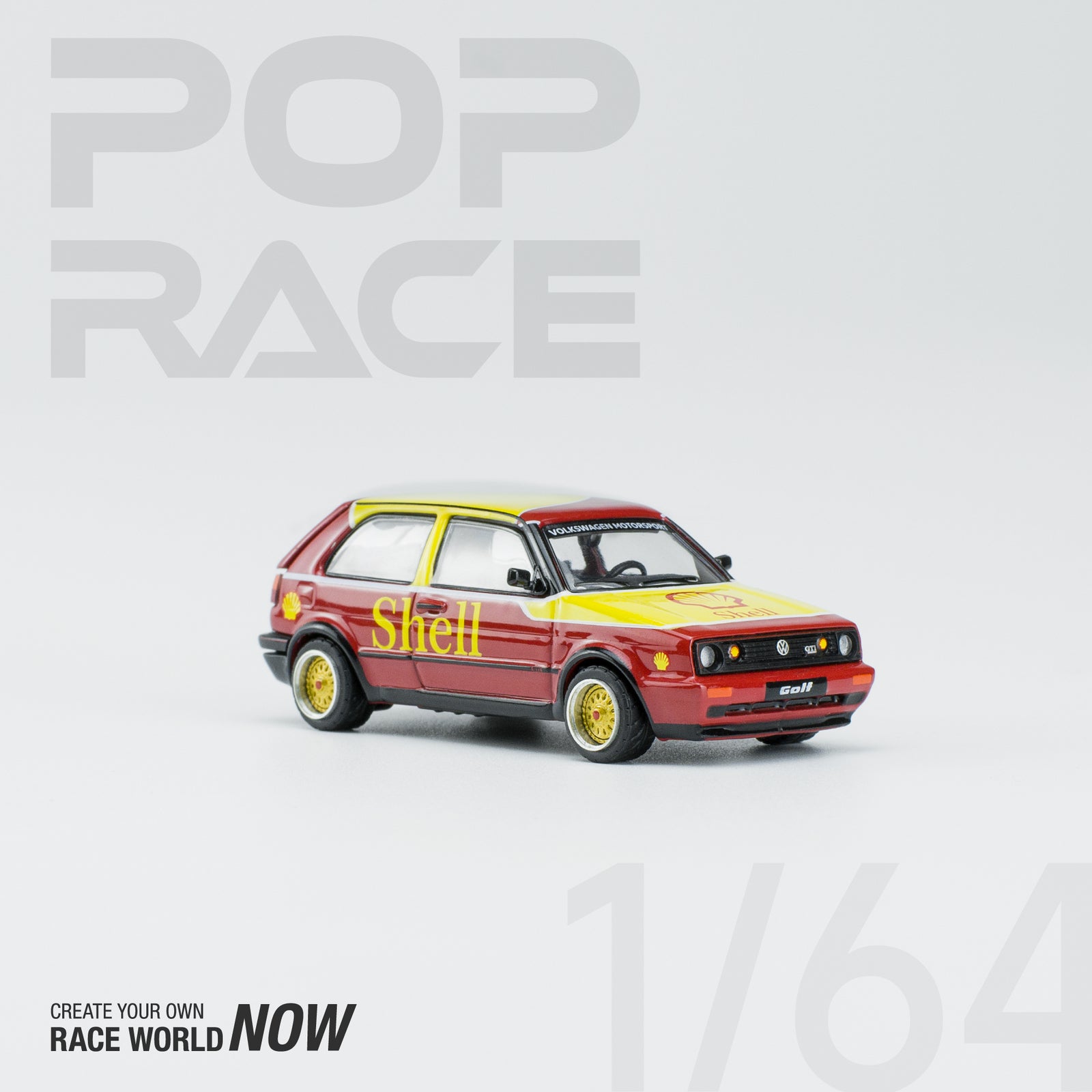 POPRACE 1/64 Shell Volkswagen Golf GTI MKII Diecast Model Car