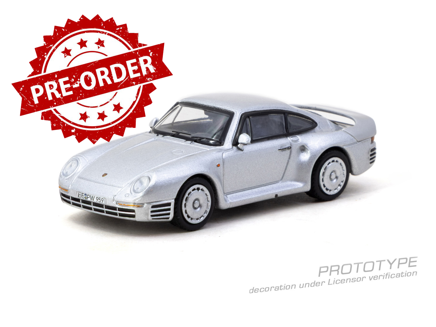 (Pre-order) Tarmac Works 1/64 Porsche 959 Silver Model Diecast Car