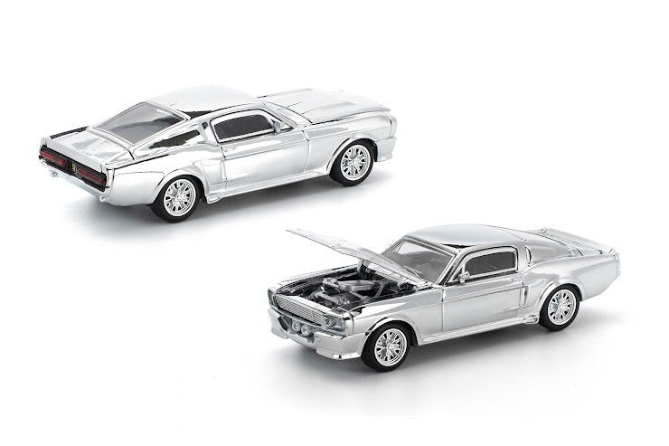 (Pre-order) POPRACE 1/64 SHELBY MUSTANG GT500 - SILVER CHROME Model Car