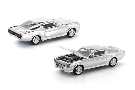 (Pre-order) POPRACE 1/64 SHELBY MUSTANG GT500 - SILVER CHROME Model Car