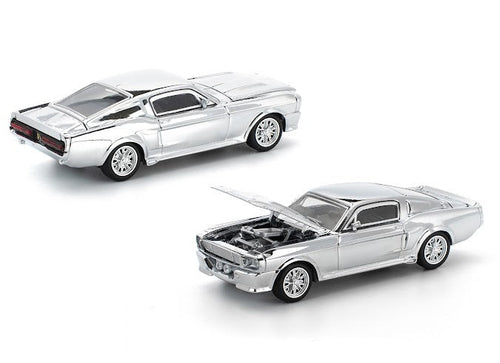 Load image into Gallery viewer, (Pre-order) POPRACE 1/64 SHELBY MUSTANG GT500 - SILVER CHROME Model Car
