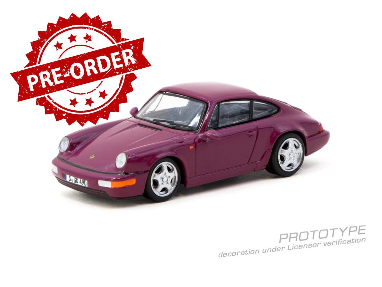(Pre-order) Tarmac Works 1/64 Porsche 911 964 RS  Ruby Star Diecast Model Car