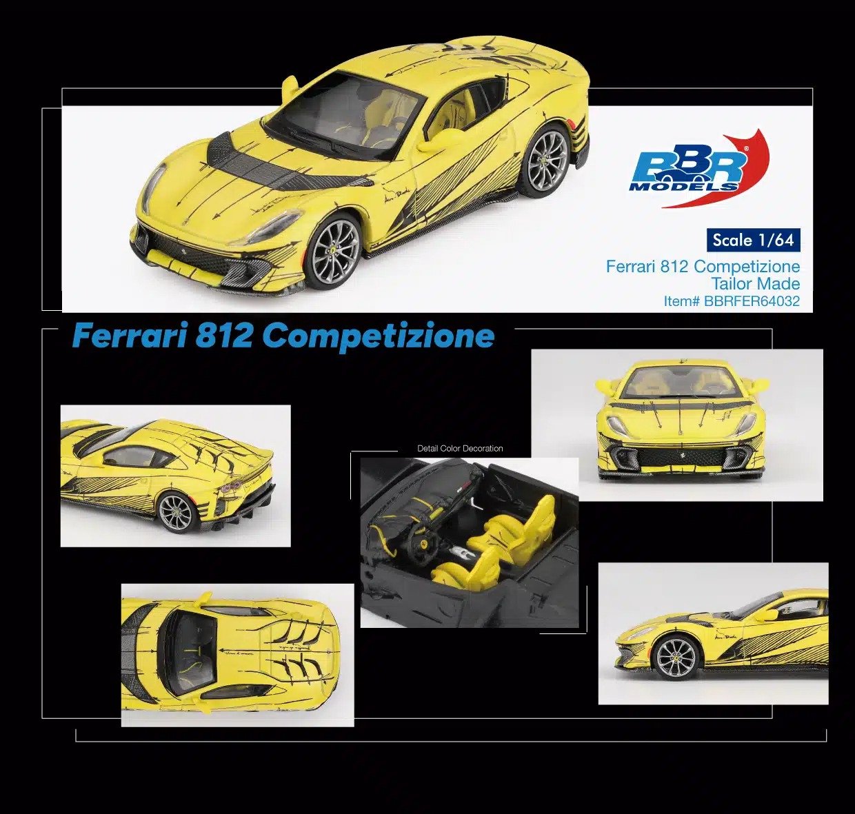 BBR 1/64 Ferrari 812 Competizione Tailor Made Diecast Model Car