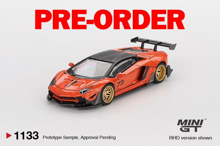 (Pre-order) Mini GT #1033 LB WORKS Lamborghini Aventador Limited Edition Orange
