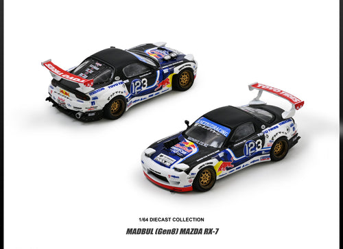 Load image into Gallery viewer, (Pre-order) INNO64 1/64 MAZDA RX-7 MAD MIKE "MADBUL Gen8" Diecast Model Car
