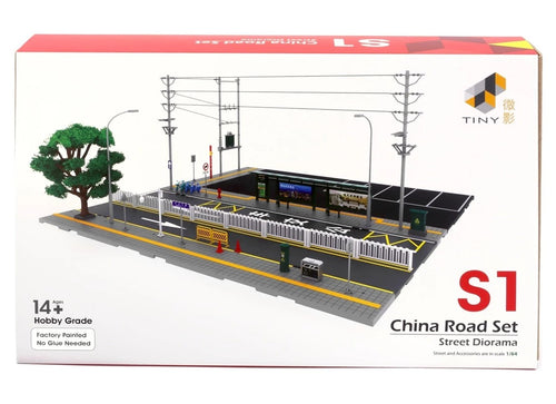 Load image into Gallery viewer, TINY City scale 1:64 Street Diorama Painted Model - S1 China Road Set
