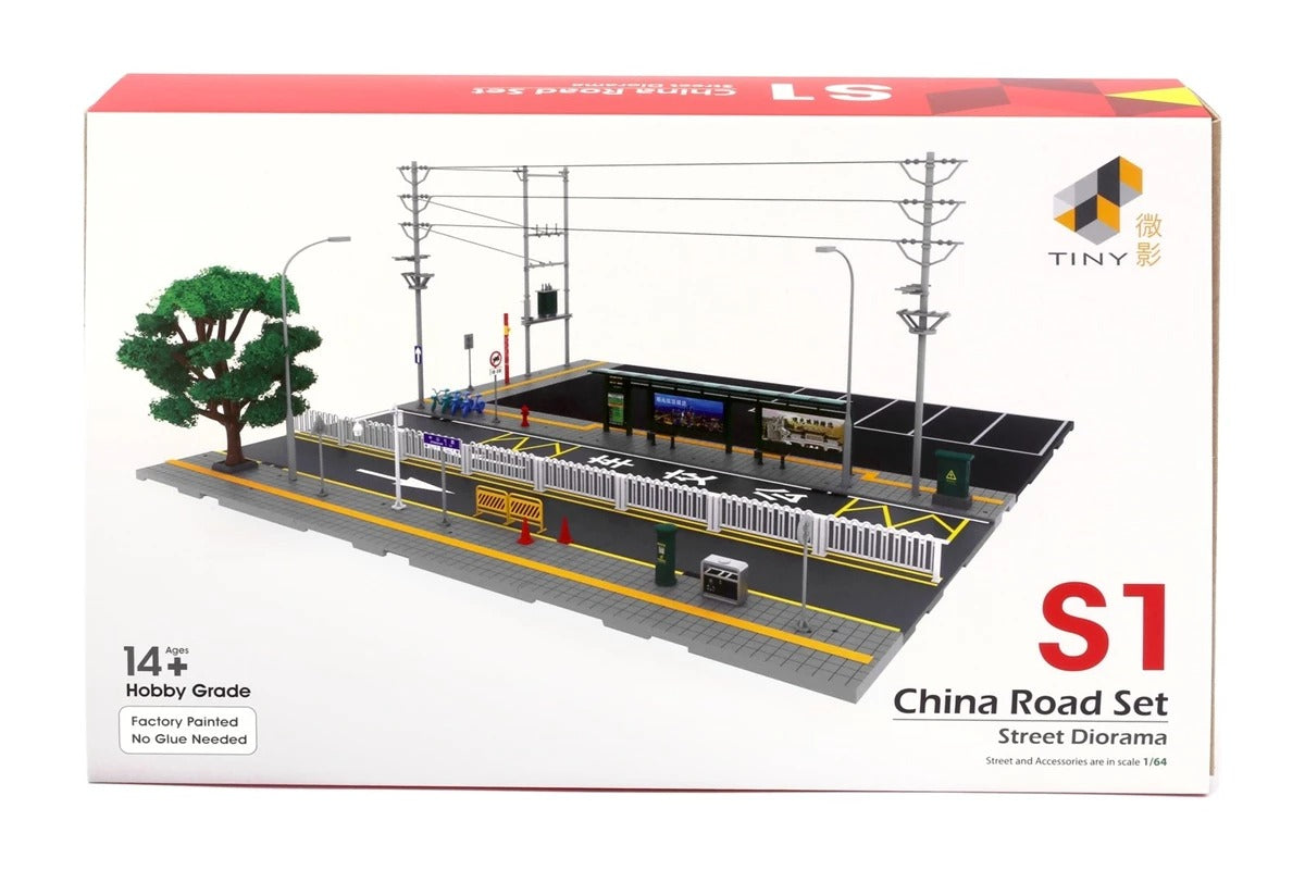 TINY City scale 1:64 Street Diorama Painted Model - S1 China Road Set