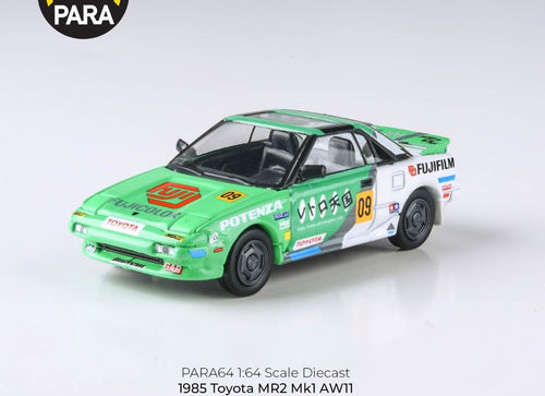 Load image into Gallery viewer, PARA64 1/64 1985 Toyota MR2 MK1 AW11 Fujifilm LHD Diecast Model Car
