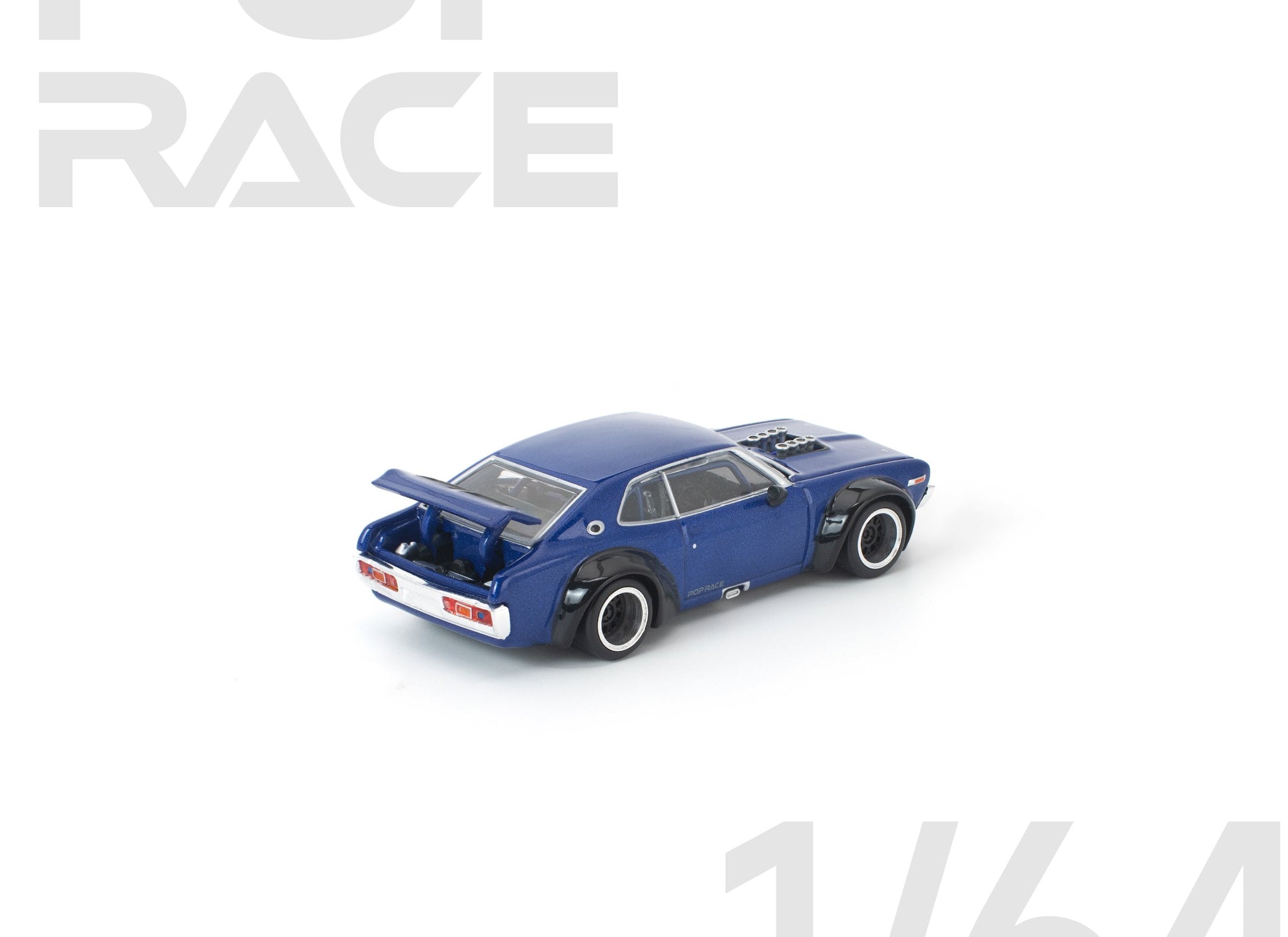 (Pre-order) POP RACE 1/64 LAUREL C130 BLUE Diecast Model Car #PR640320