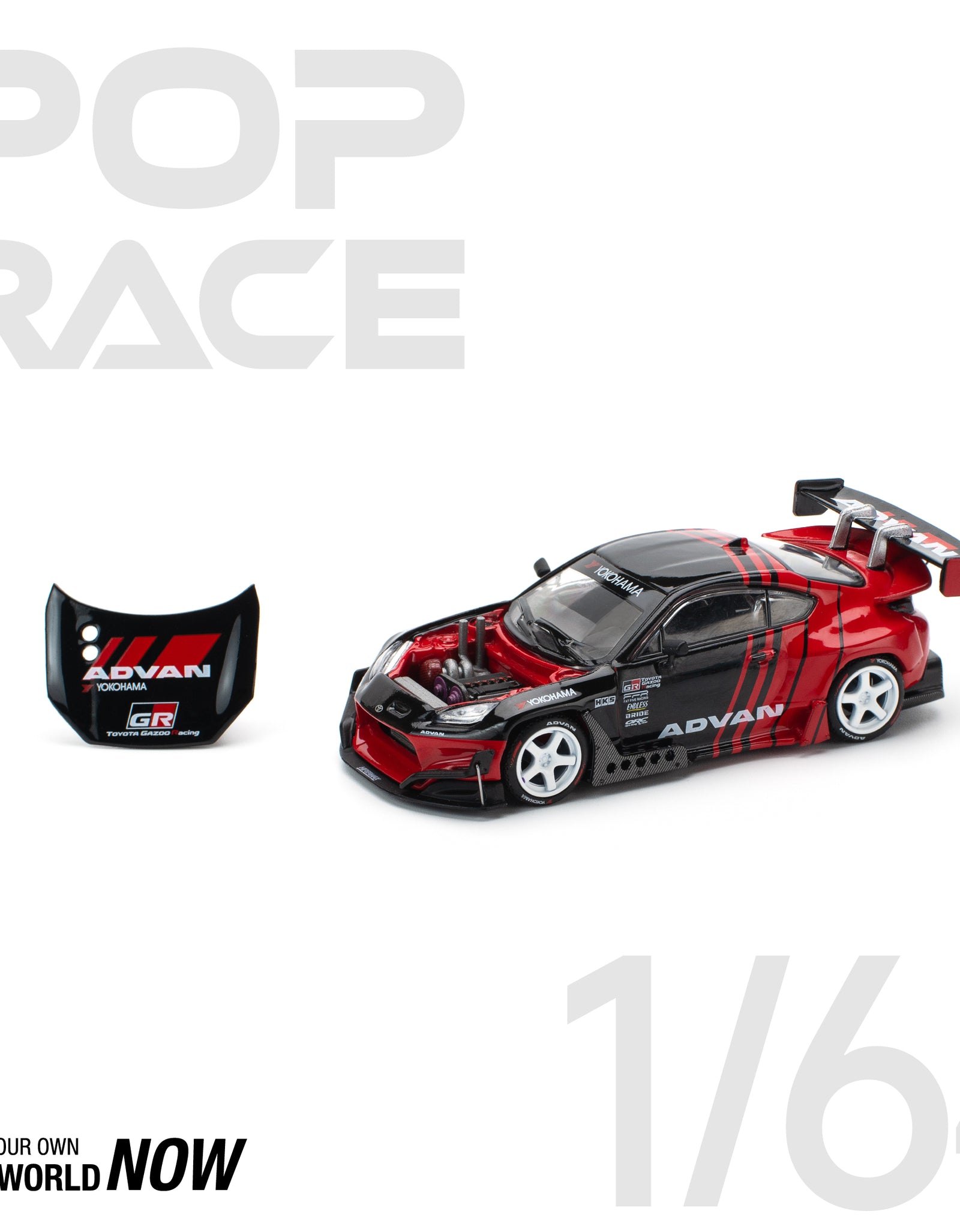 POPRACE 1/64 PANDEM GR86 - ADVAN Diecast Model Car