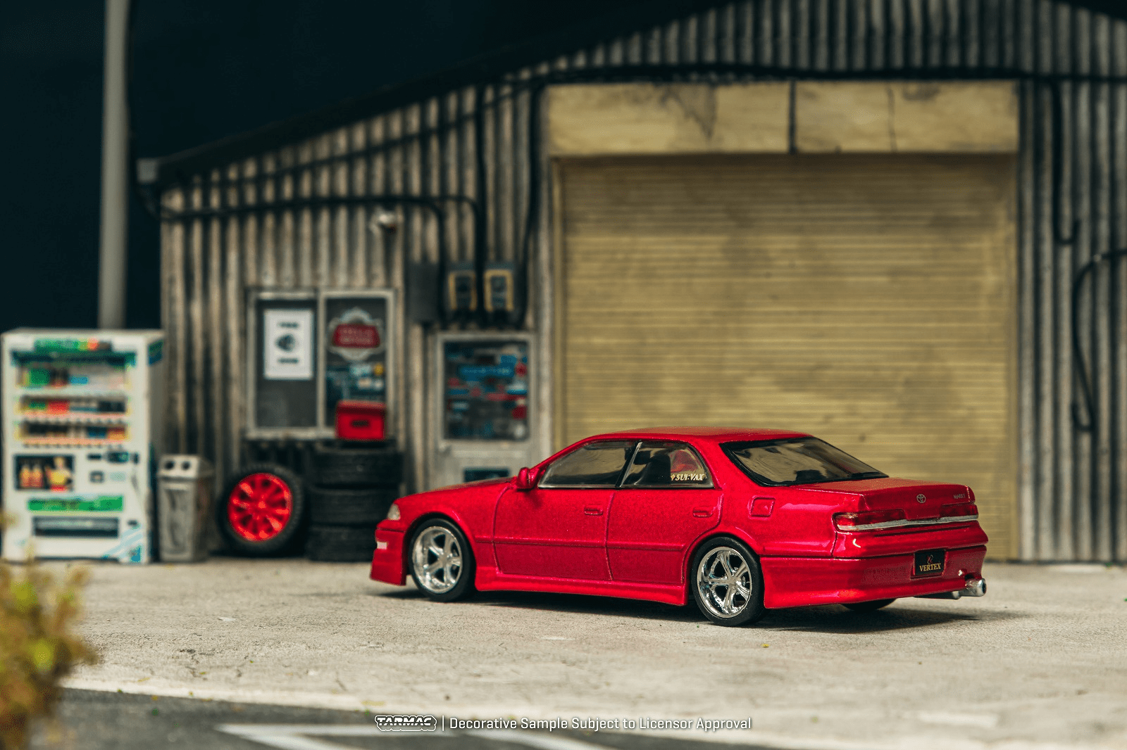Tarmac Works VERTEX Toyota Mark II JZX100 Red Metallic Model Car