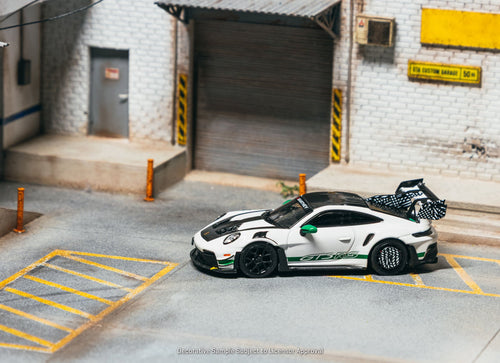 Load image into Gallery viewer, (Pre-order) Tarmac Works 1/64 Porsche GT3RS(992.1) MR White Green Diecast Model
