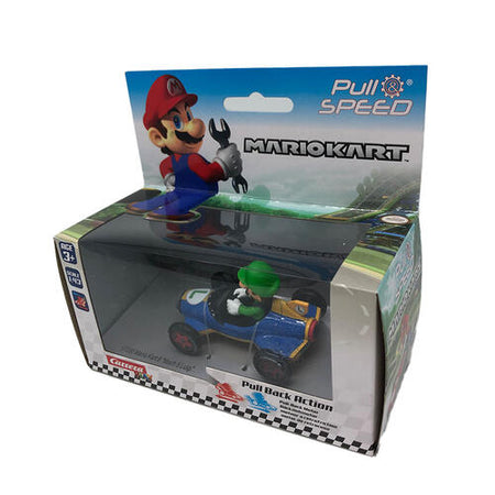 Carrera Nintendo Mario Collection 1:43 Pull Back Model Car - Mach 8 Luigi