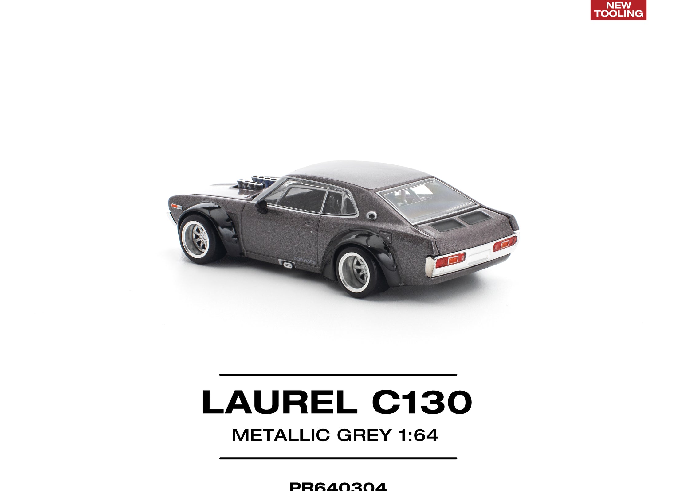 (Pre-order) POPRACE 1/64 LAUREL C130 METALLIC GREY (NEW TOOLING) Diecast Model