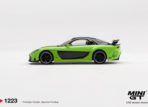 Load image into Gallery viewer, MINI GT #1223 Mazda RX-7 VeilSide Fortune7 Green LHD Diecast Car
