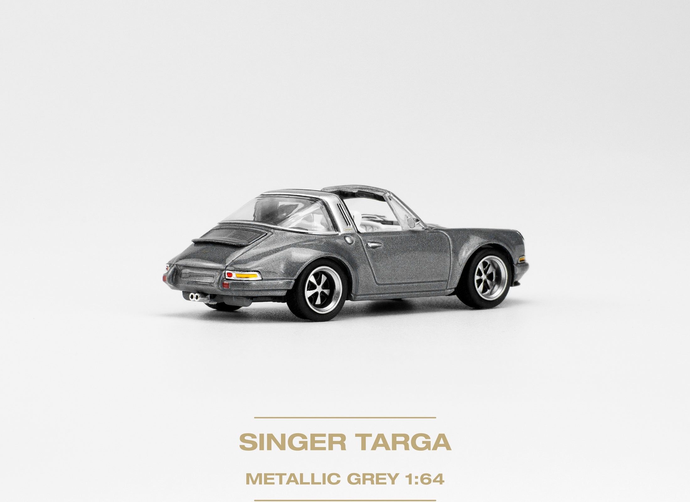 POPRACE 1/64 SINGER TARGA METALLIC GREY Diecaset Model Car