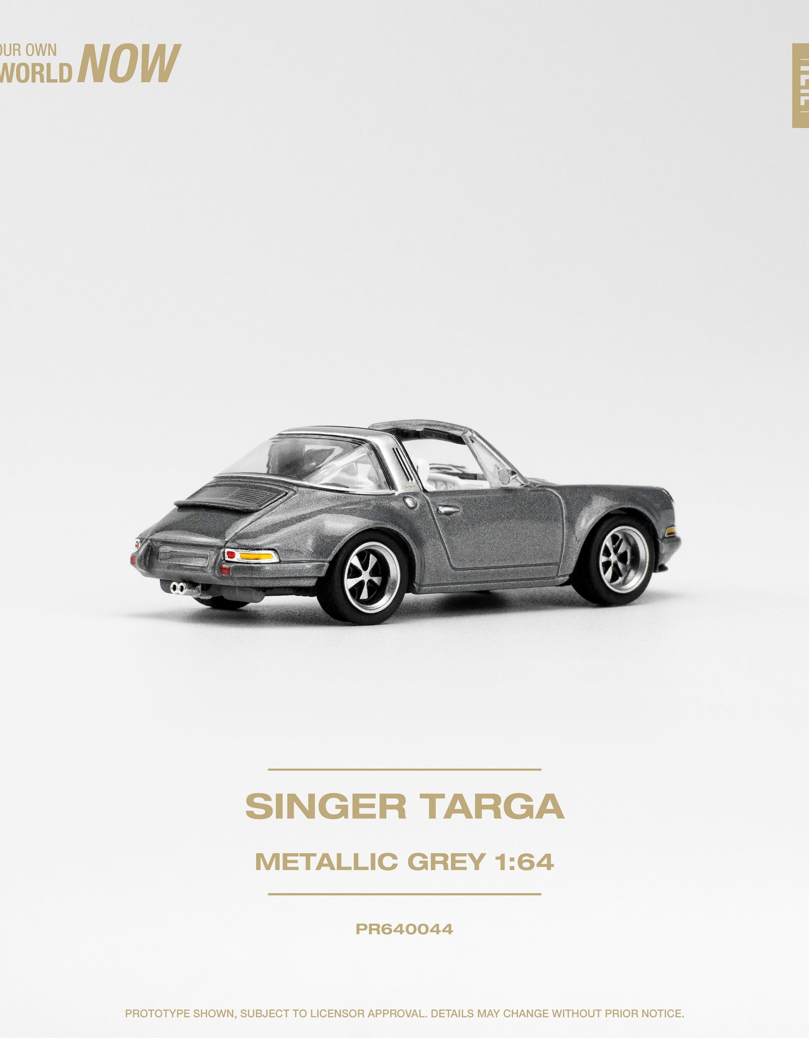 POPRACE 1/64 SINGER TARGA METALLIC GREY Diecaset Model Car
