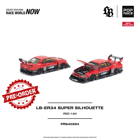 (Pre-order) POP RACE LB-ER34 Super Silhoutte Red Opening Front Model #PR640594