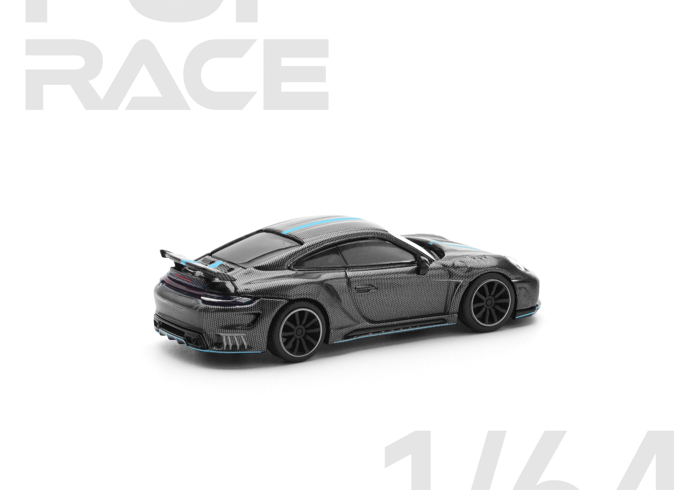 POPRACE 1/64 992 STINGER GTR CARBON EDITION (BLUE LINE) model car