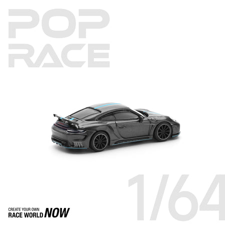 POPRACE 1/64 992 STINGER GTR CARBON EDITION (BLUE LINE) model car