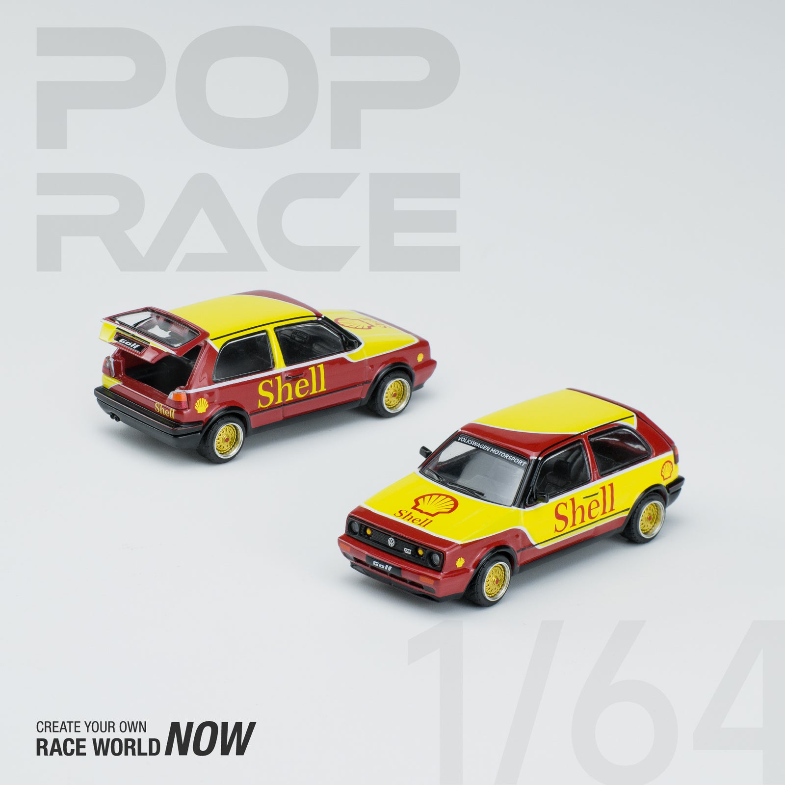 POPRACE 1/64 Shell Volkswagen Golf GTI MKII Diecast Model Car