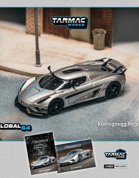 Tarmac Works 1:64 Koenigsegg Regera  Silver Metallic Blue Accents