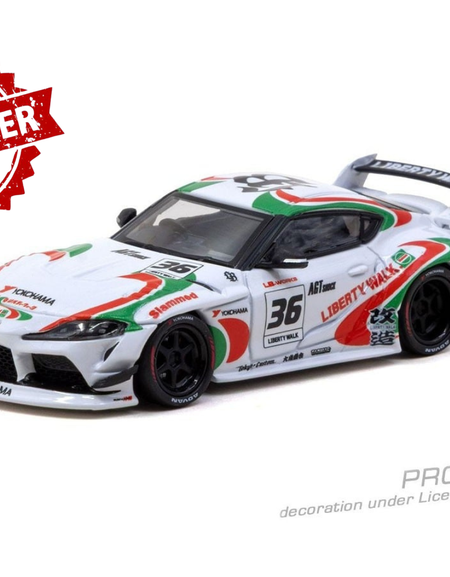 (Pre-order) Tarmac Works 1/64  LB-WORKS TOYOTA SUPRA (A90) White Diecast Car