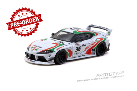 (Pre-order) Tarmac Works 1/64  LB-WORKS TOYOTA SUPRA (A90) White Diecast Car
