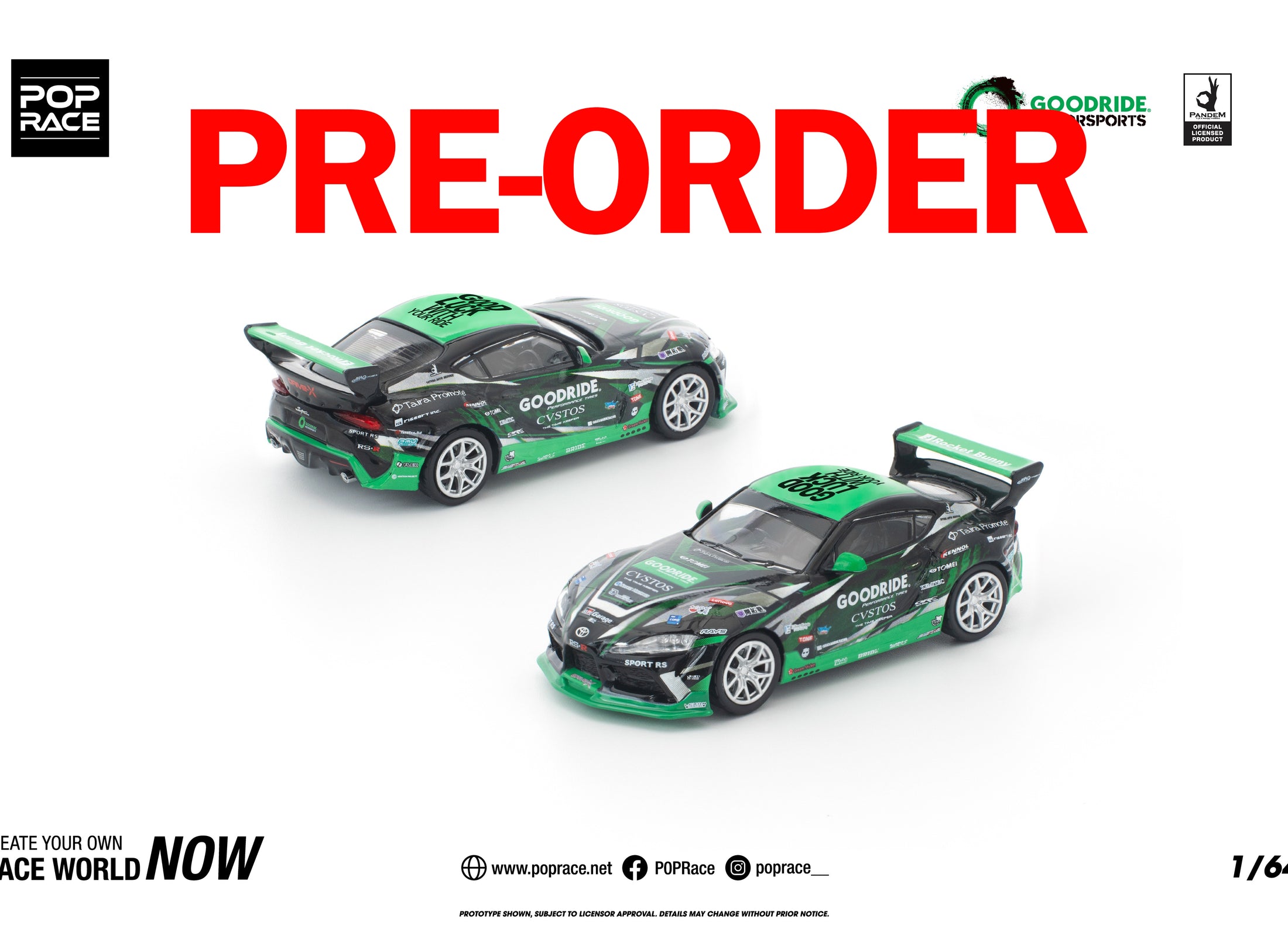 (Pre-order) POPRACE 1/64 GOODRIDE PANDEM GR SUPRA Model Car #PR640456
