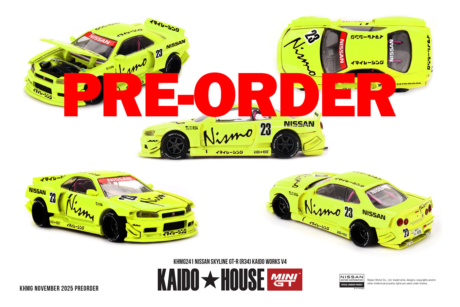 (Pre-order) Kaido House X Mini GT Nissan Skyline GT-R (R34) Kaido Works V4 #241