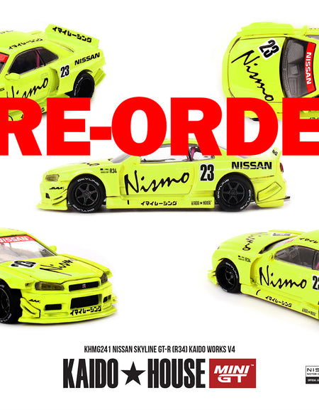(Pre-order) Kaido House X Mini GT Nissan Skyline GT-R (R34) Kaido Works V4 #241
