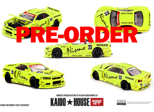 Load image into Gallery viewer, (Pre-order) Kaido House X Mini GT Nissan Skyline GT-R (R34) Kaido Works V4 #241
