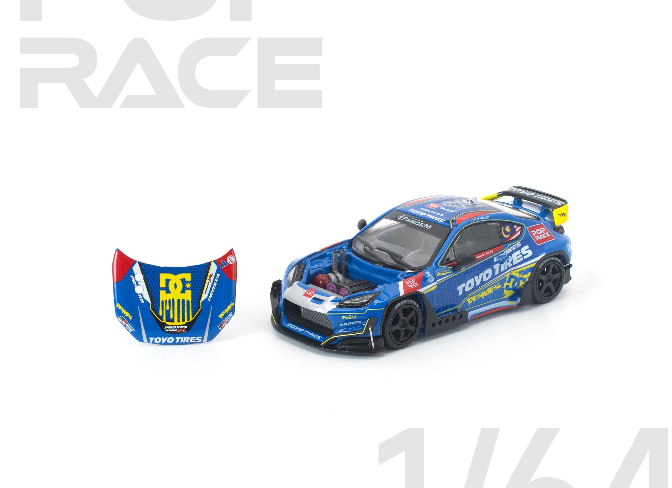 (Pre-order) POP RACE 1/64 PANDEM GR 86 TENGKU DJAN LEY Diecast Model Car