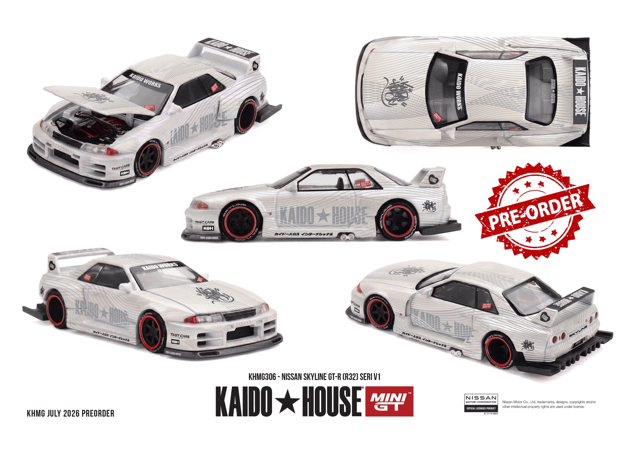 (Pre-order) Mini GT #306 Nissan Skyline GT-R (R32) SERI V1 Diecast Model Car