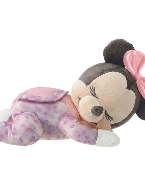 Load image into Gallery viewer, Takara Tomy Disney Baby Gussuri Sleeping w/ Melody Music Minnie Mouse Plush
