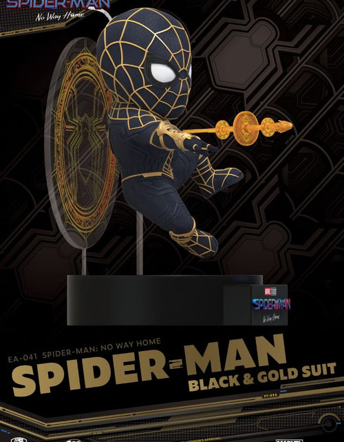 Load image into Gallery viewer, Beast Kingdom EA-041 Spider-Man: No way home Spider-Man Black &amp; Gold Suit
