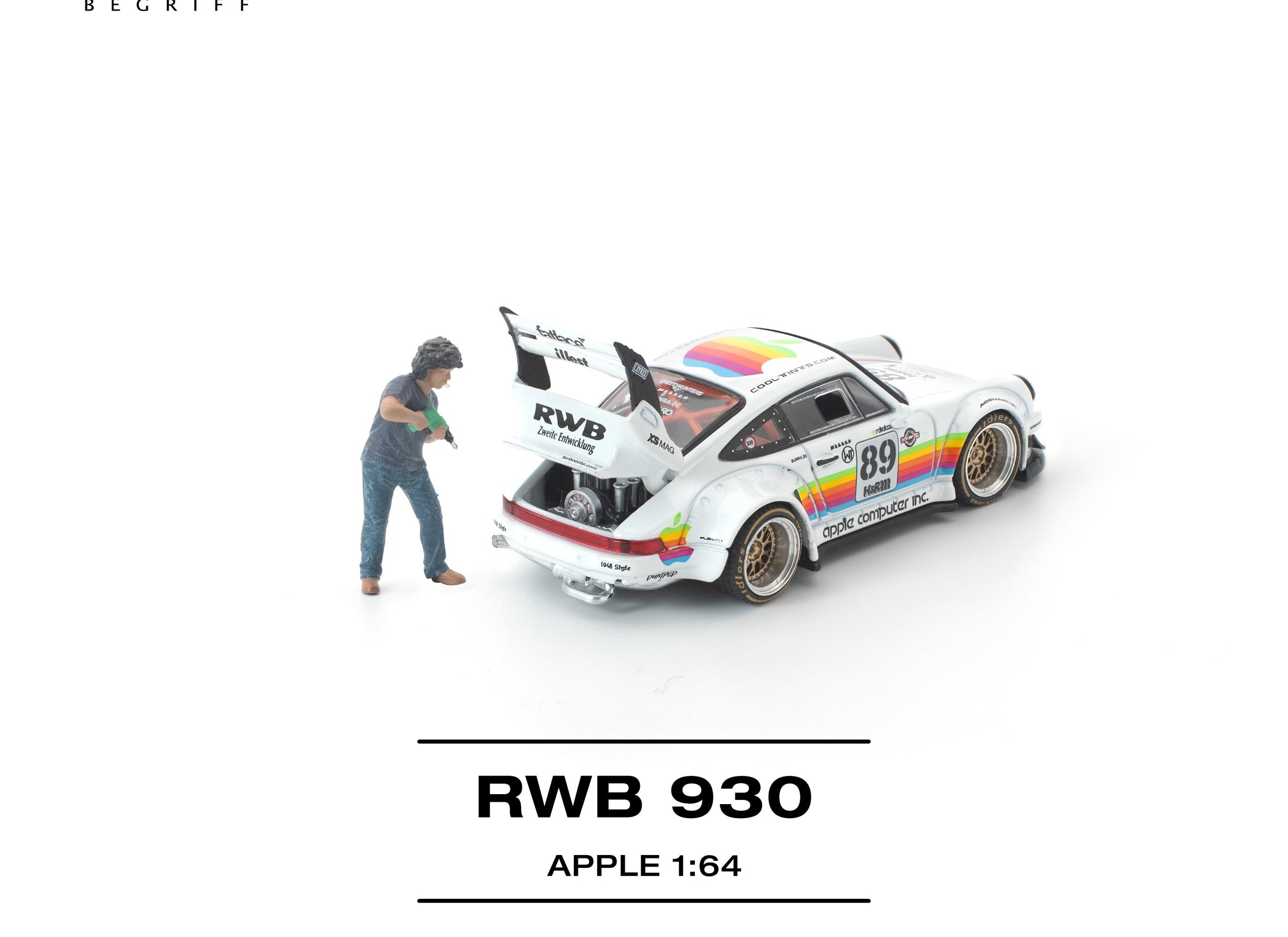 (Pre-order) POP RACE 1/64 RWB 930 APPLE WITH FIGURE Diecast Model Car