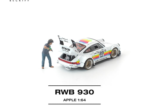 Load image into Gallery viewer, (Pre-order) POP RACE 1/64 RWB 930 APPLE WITH FIGURE Diecast Model Car
