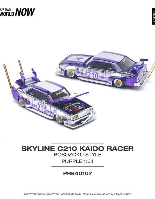 Load image into Gallery viewer, POPRACE 1/64 Skyline C210 Kaido Racer (Bosozoku Style) Purple
